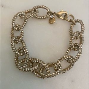 J. Crew Gold Pave Stone Chain Link Bracelet